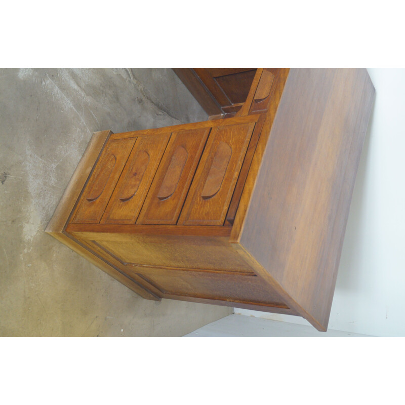 Vintage oak desk, French 1940s