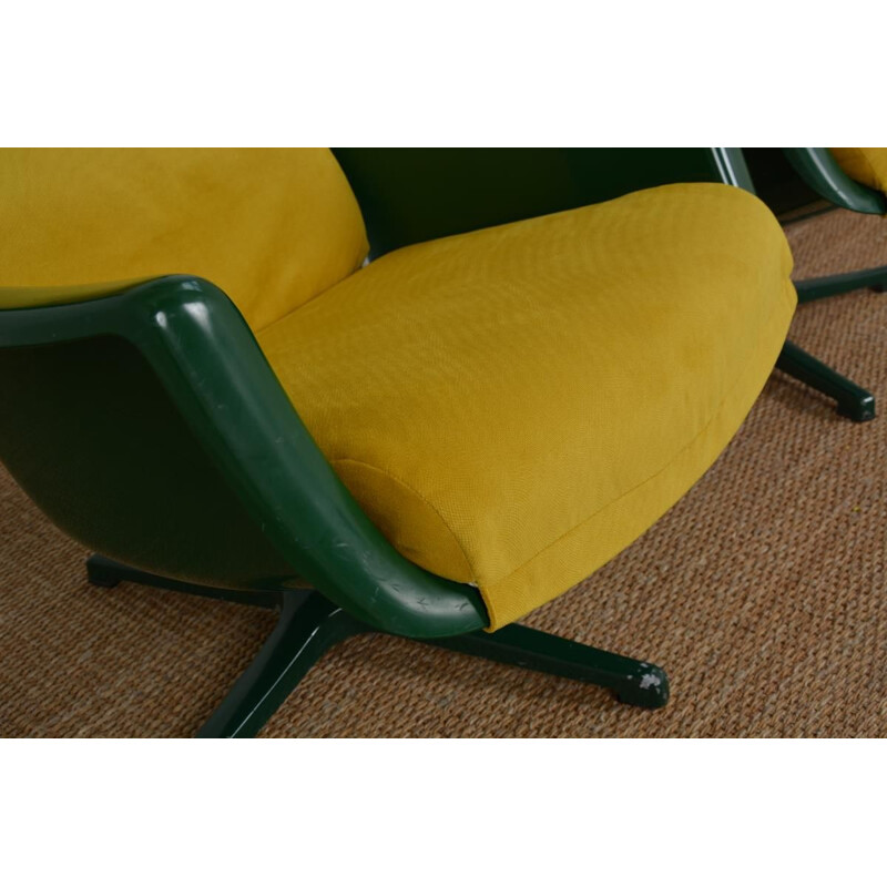 Pair of vintage "Space Age" swivel chairs by Alf Svensson and Yngve Sandström for dux, Sweden