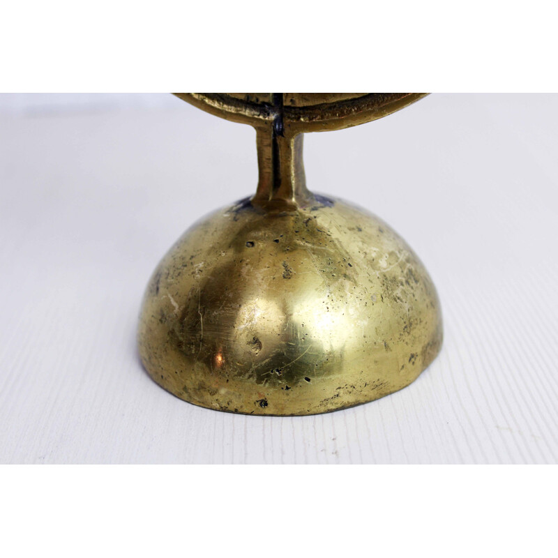 Vintage Brutalist candlestick in bronze 1960s