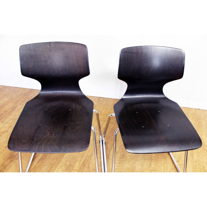 Paire chaises vintage d'Adam Stegner pour Pagholz