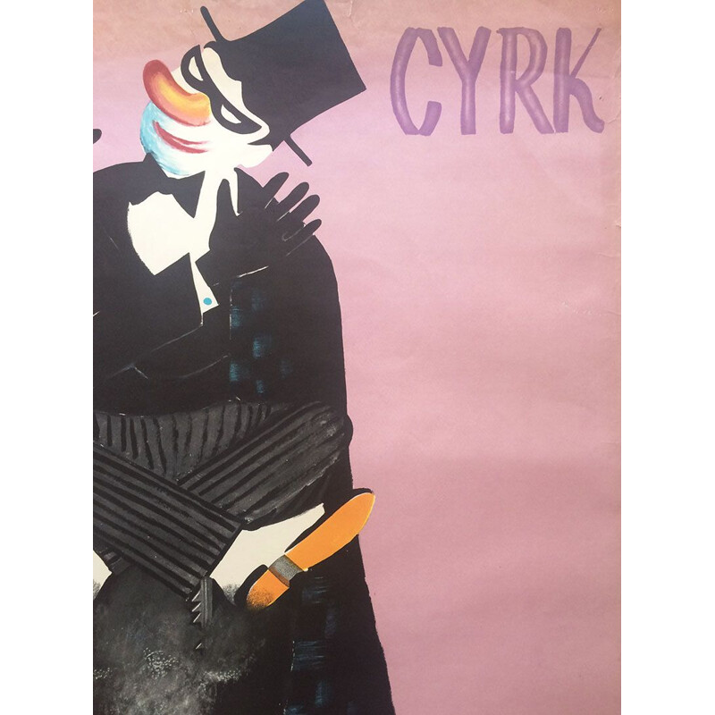 Vintage Original poster Cyrk The Child and the Magician by Stanislaw Miedza-Tomaszewski, Polish 1974s
