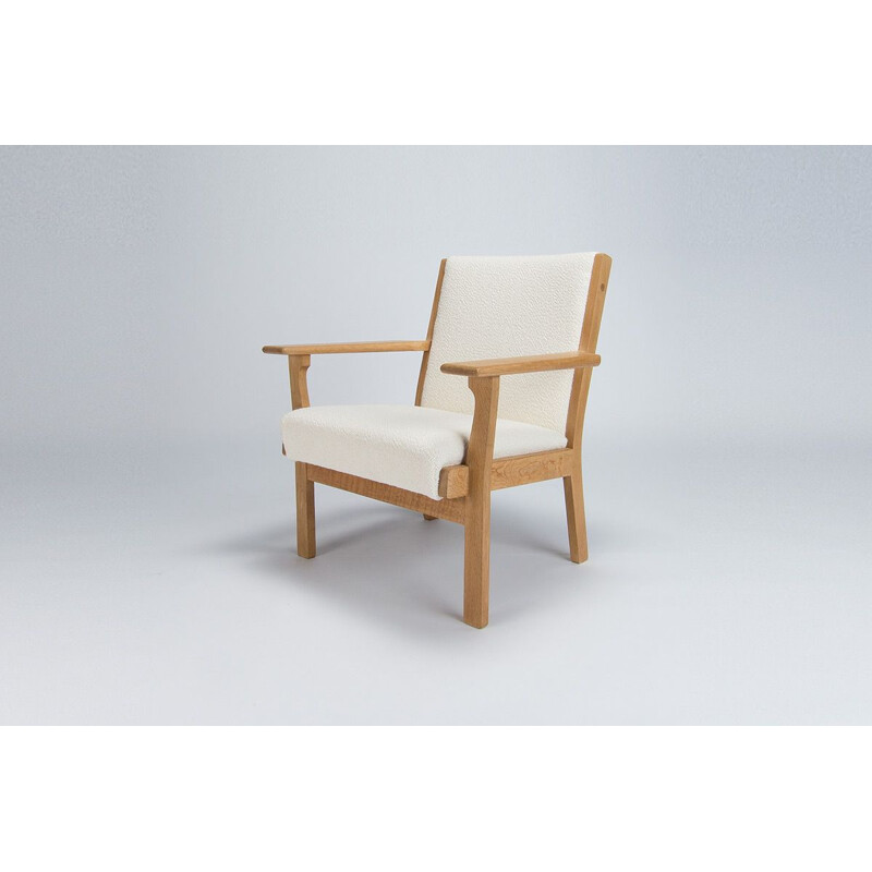 Vintage Hans Wegner Armchairs in Oak & Wool by Getema, Danish 1960s