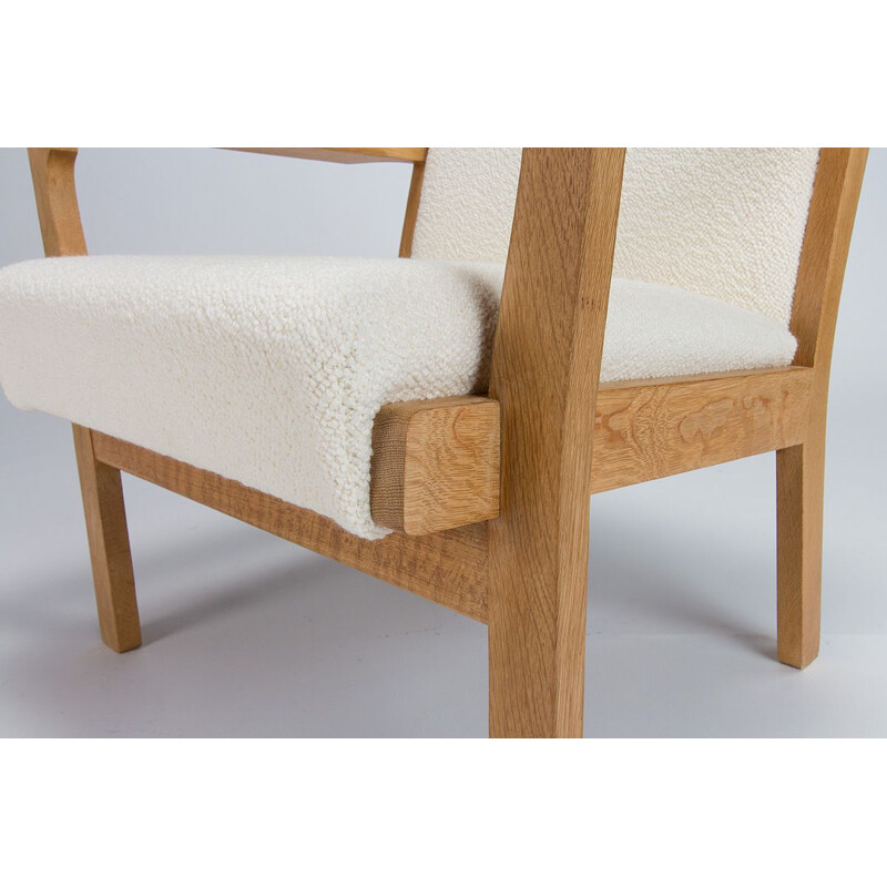 Vintage Hans Wegner poltronas de carvalho e lã por Getema, dinamarquês 1960