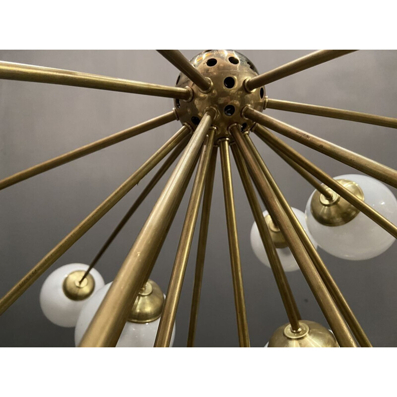 Grand lustre vintage Starburst Sputnik avec 21 luminaires