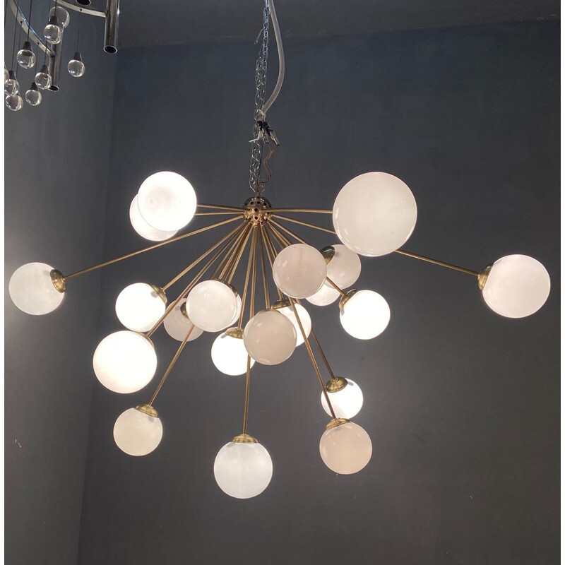 Large vintage Starburst Sputnik Chandelier with 21 Lights