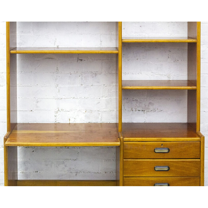 Vintage Teak Desk with Bookcase 1950s