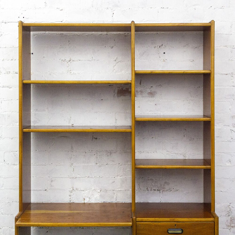 Vintage Teak Desk with Bookcase 1950s