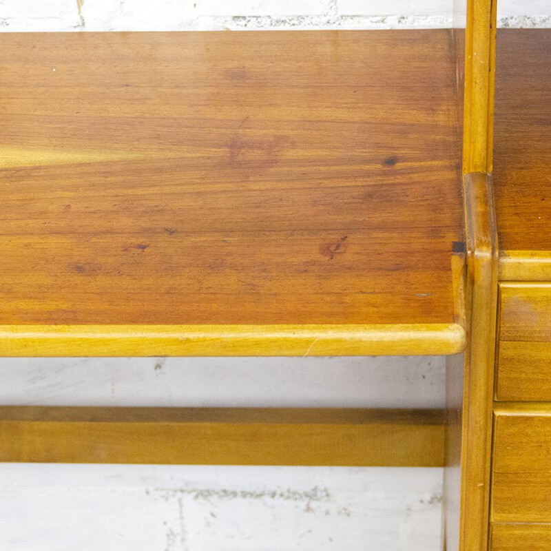 Vintage Teak Desk with Bookcase 1950s