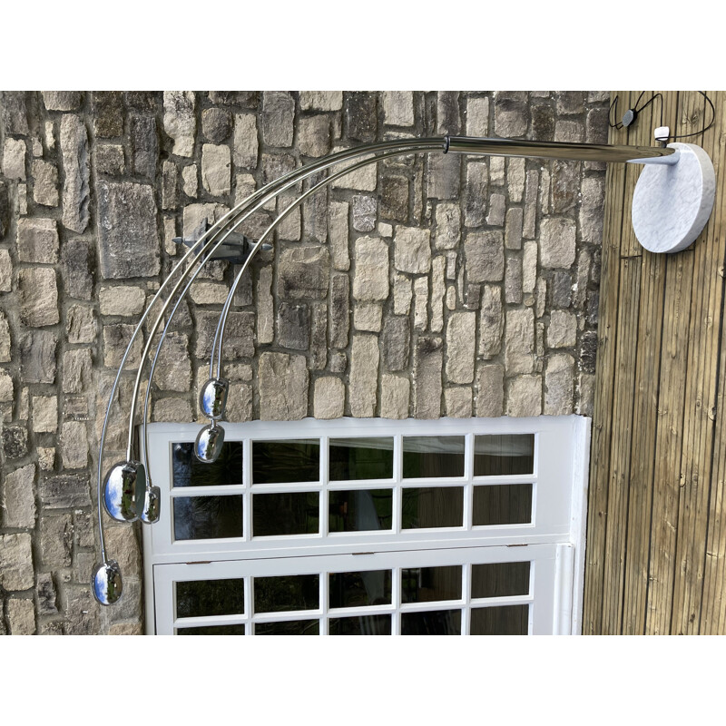 Vintage Chrome lamp on Marble Base, Danish