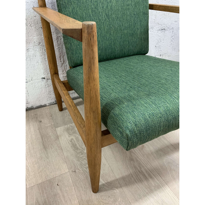 Vintage solid wood armchair, Scandinavian 1960s