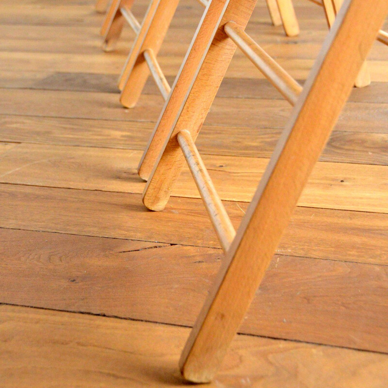 Vintage folding chair in wood and cane 1960s