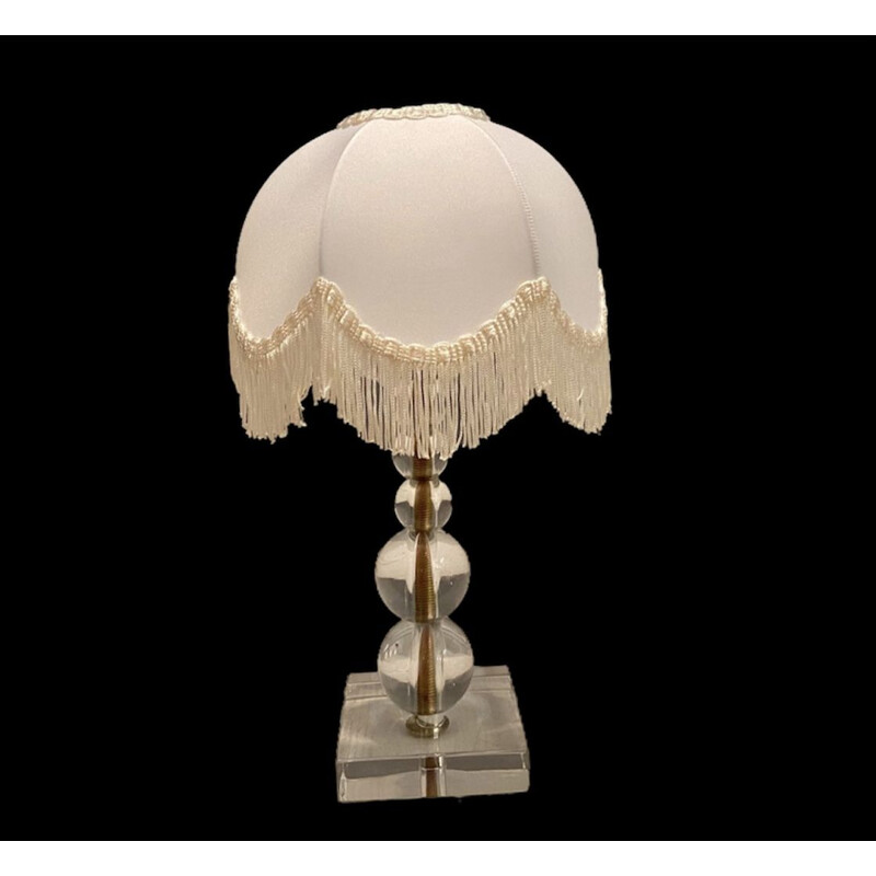 Lámparas de mesa de cristal vintage, 1970