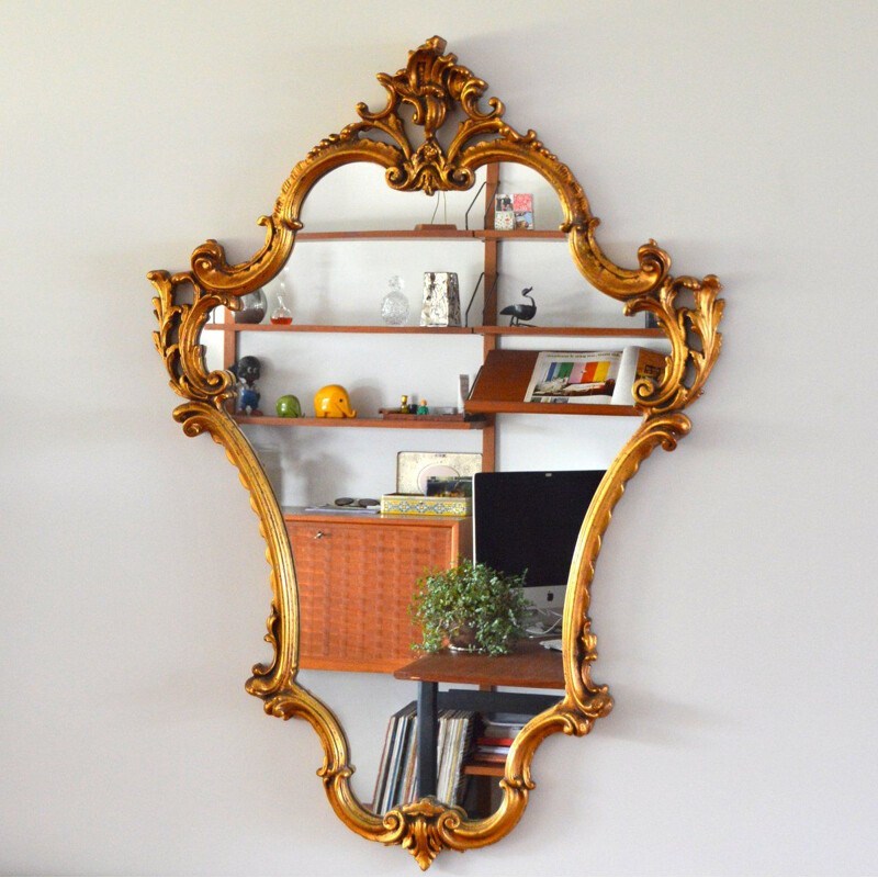 Large vintage baroque mirror 1970s