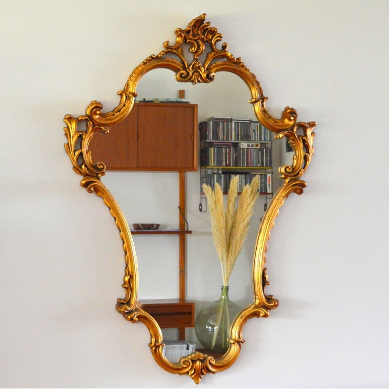 Large vintage baroque mirror 1970s