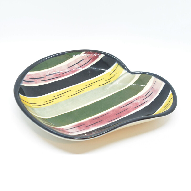Vintage ceramic fruit plate by Strehla Keramik, Germany 1970