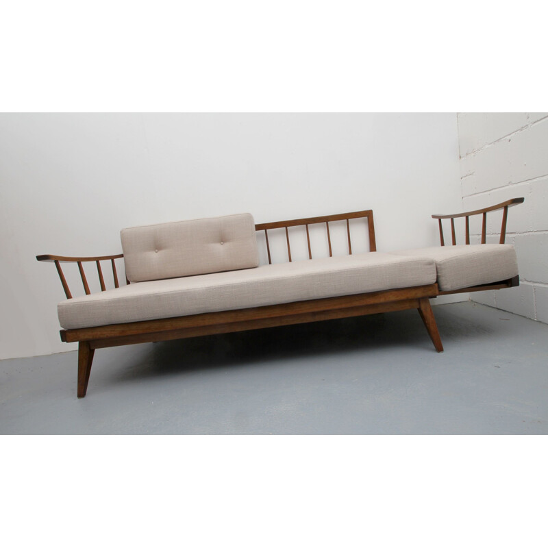 Vintage daybed in walnut by Wilhelm Knoll 1950s