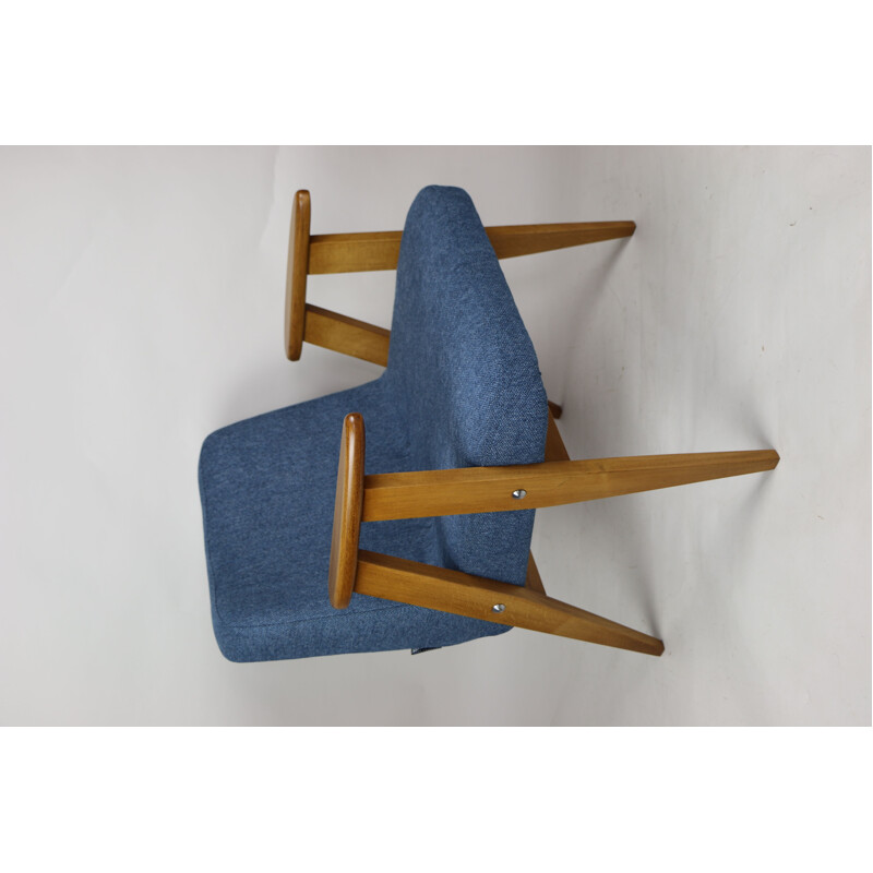 Vintage blue 366 Lounge Chair by Józef Chierowski 1970s