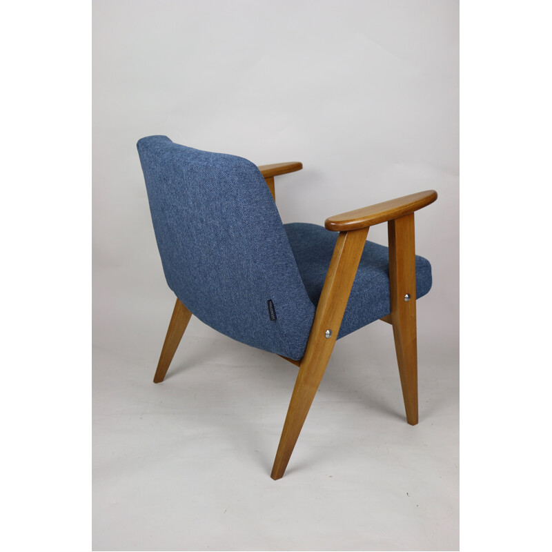 Vintage blue 366 Lounge Chair by Józef Chierowski 1970s