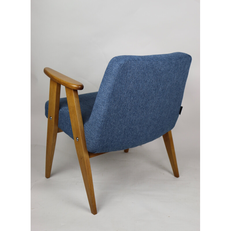 Vintage blue 366 Lounge Chair by Józef Chierowski 1970s