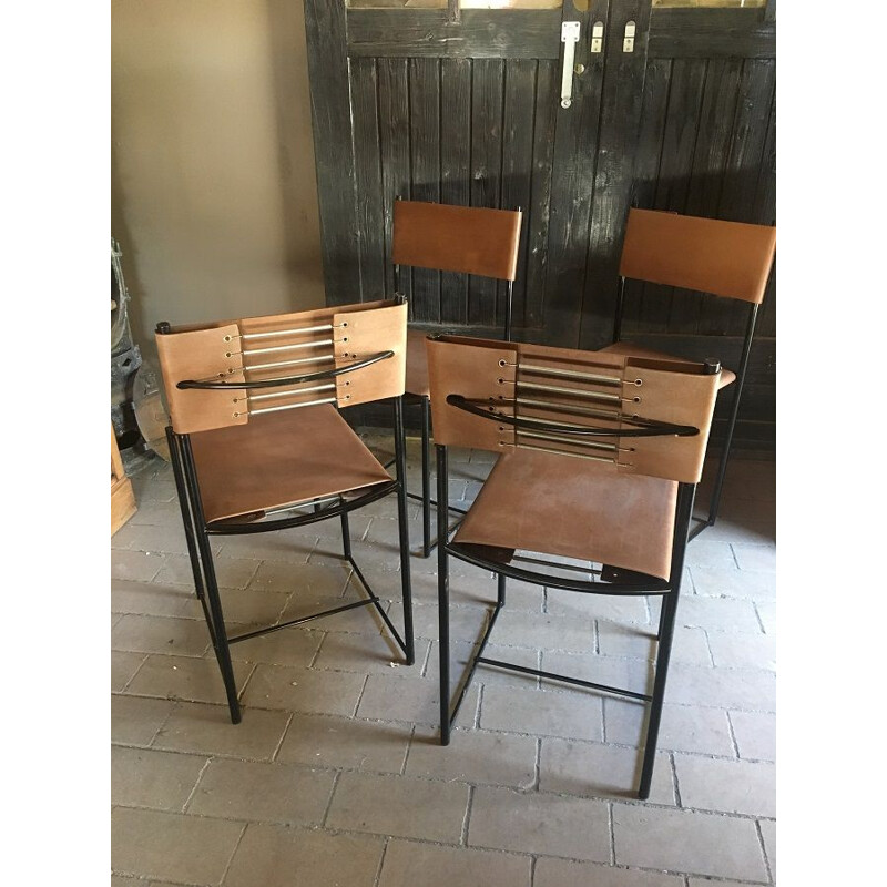 Set of 4 vintage chairs by Giandomenico Belotti 1980s