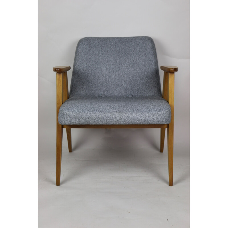 Vintage Grey 366 Lounge Chair by Józef Chierowski 1970s