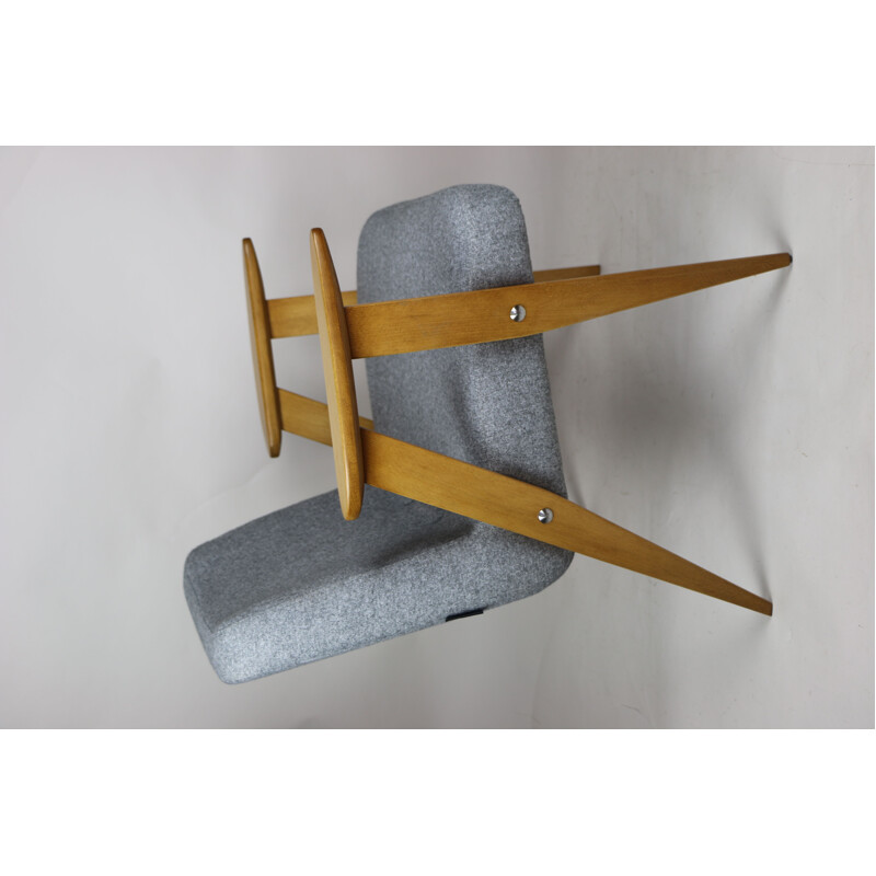 Vintage Grey 366 Lounge Chair by Józef Chierowski 1970s