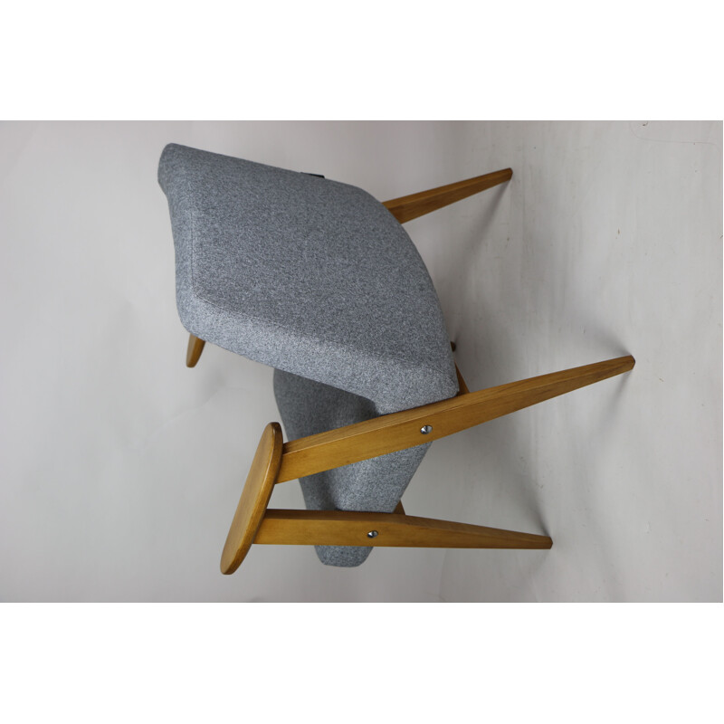 Vintage Grey 366 Lounge Chair by Józef Chierowski 1970s