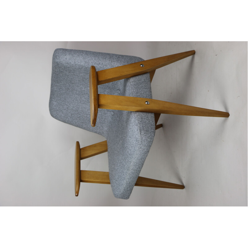 Vintage Grey 366 Lounge Chair by Józef Chierowski 1970s