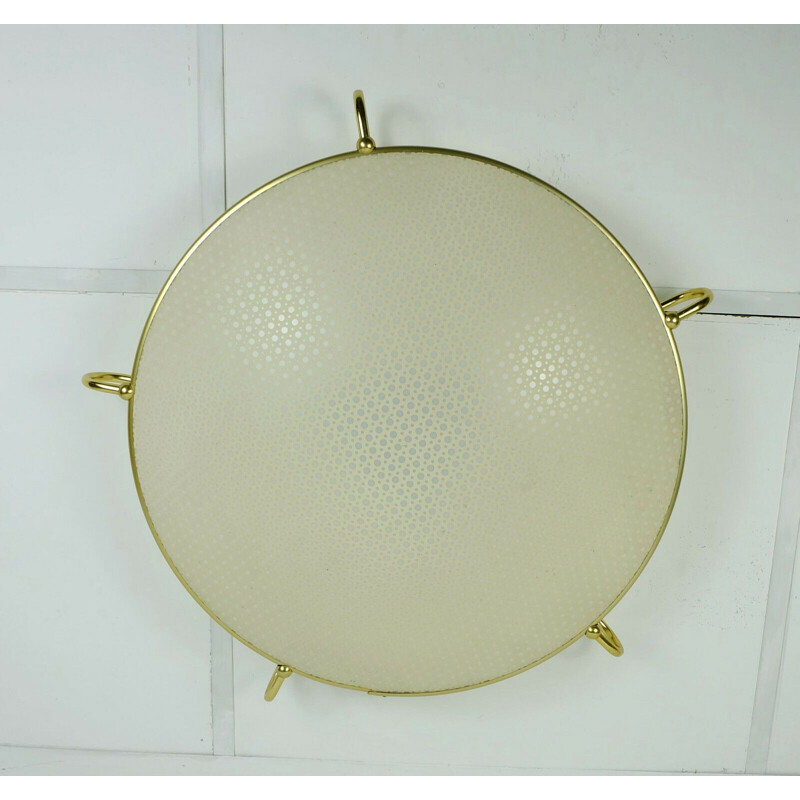 Large vintage erco flush mount ceiling light plastic alu bakelite 1950s