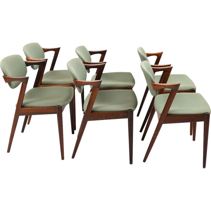 Lot de 6 chaises vintage Model No.42 Z-Chairs par Kai Kristiansen 1960