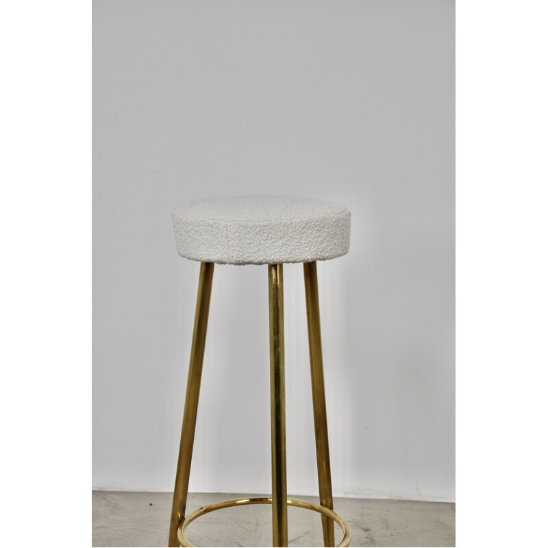 Vintage brass stool, Italian 1960s