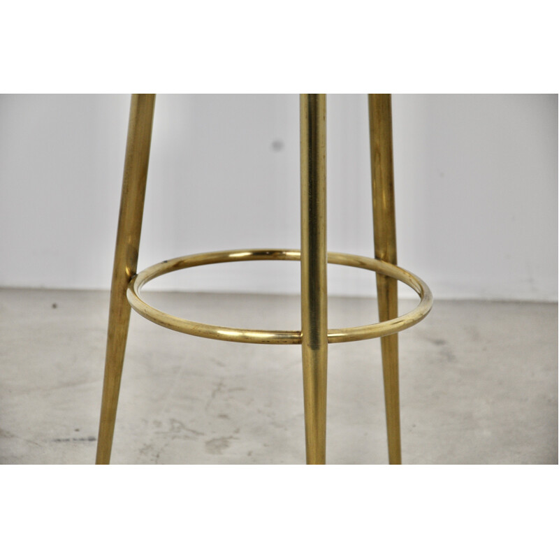 Vintage brass stool, Italian 1960s