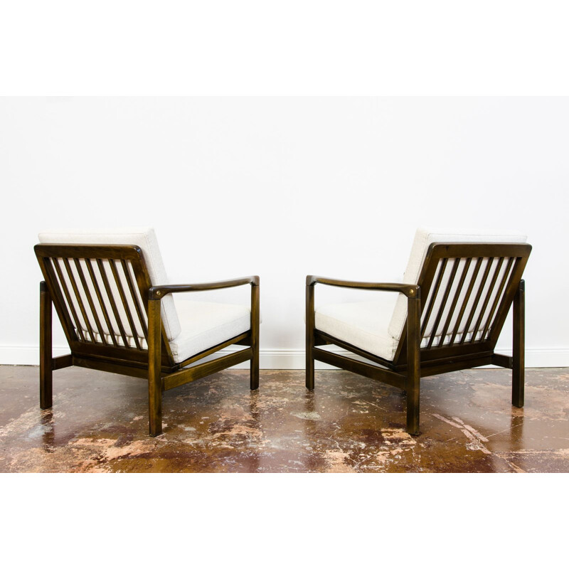 Pair of vintage B-7522 armchairs by Zenon Bączyk, Poland 1960s