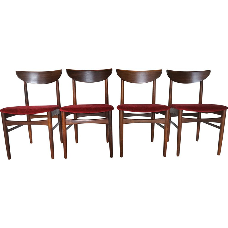 Set of 4 vintage Rosewood Dining Chairs by Harry Ostergaard for Skovby