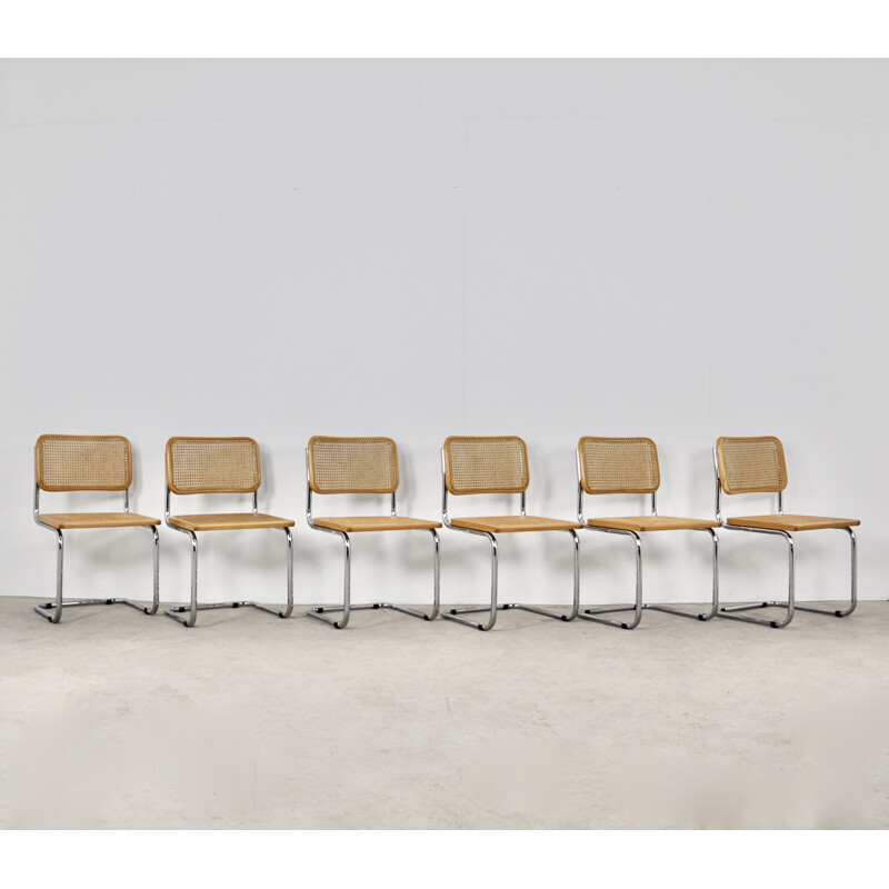 Set of 6 vintage Dinning Chairs B32 By Marcel Breuer