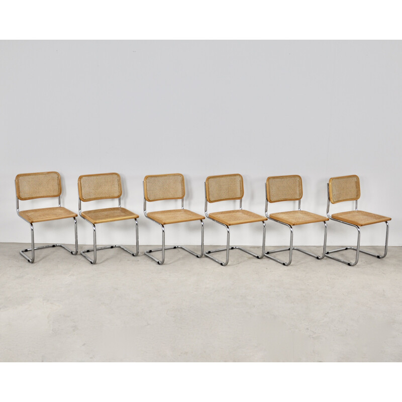 Set of 6 vintage Dinning Chairs B32 By Marcel Breuer
