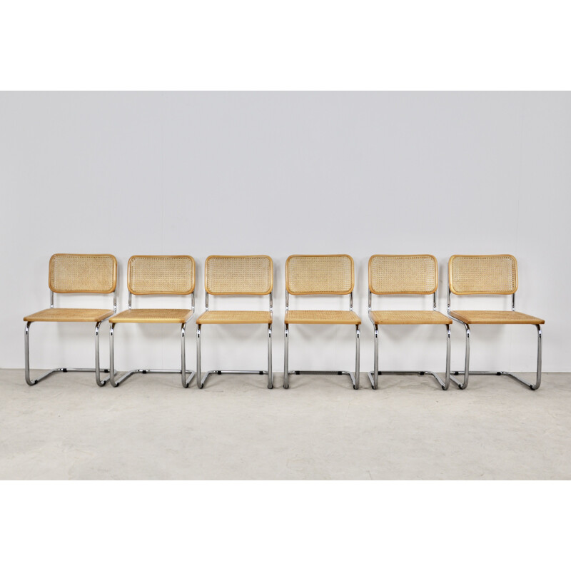 Lot de 6 chaises vintage B32 par Marcel Breuer