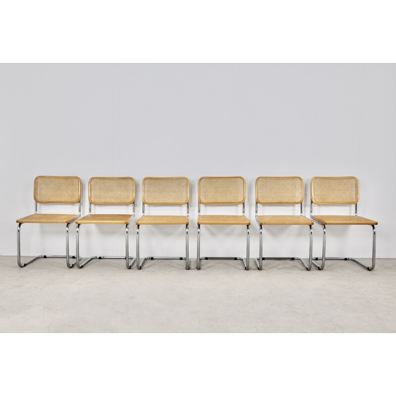 Set of 6 vintage Dinning Chairs B32 By Marcel Breuer
