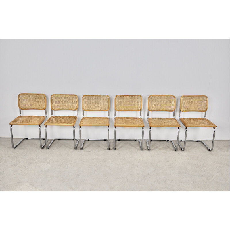 Set of 6 vintage Dinning Chairs B32 By Marcel Breuer