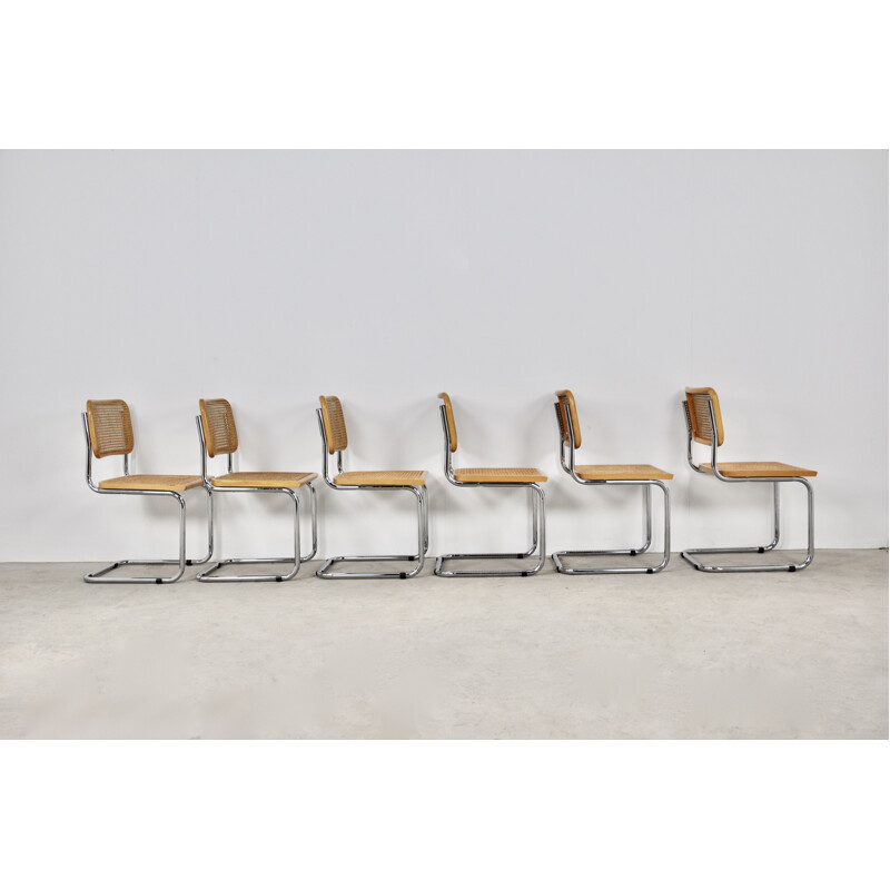 Lot de 6 chaises vintage B32 par Marcel Breuer