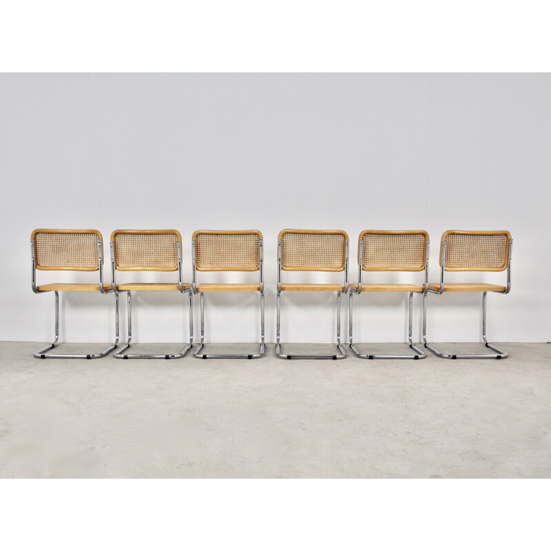 Lot de 6 chaises vintage B32 par Marcel Breuer