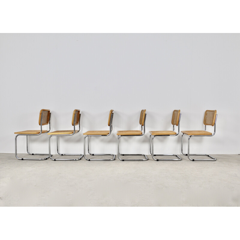 Set of 6 vintage Dinning Chairs B32 By Marcel Breuer