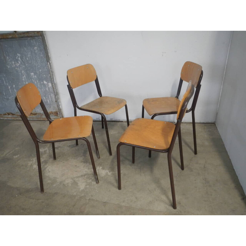 Vintage beech School chairs 1960s