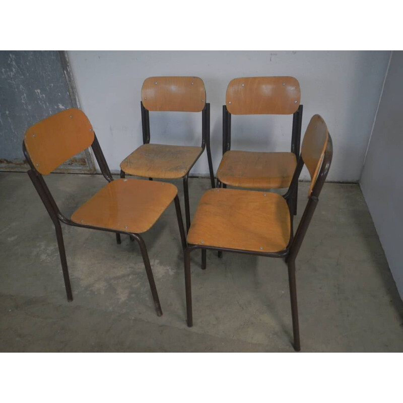 Vintage beech School chairs 1960s