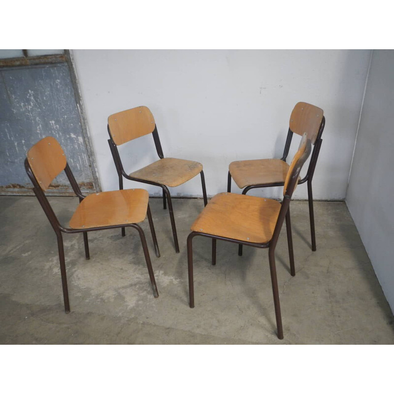 Vintage beech School chairs 1960s