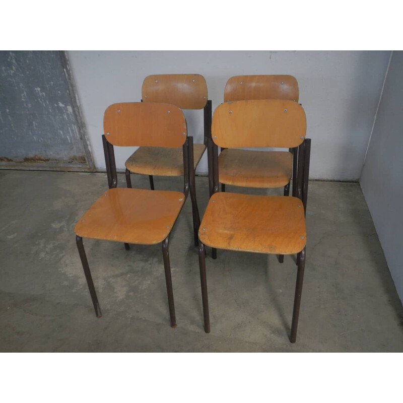 Vintage beech School chairs 1960s