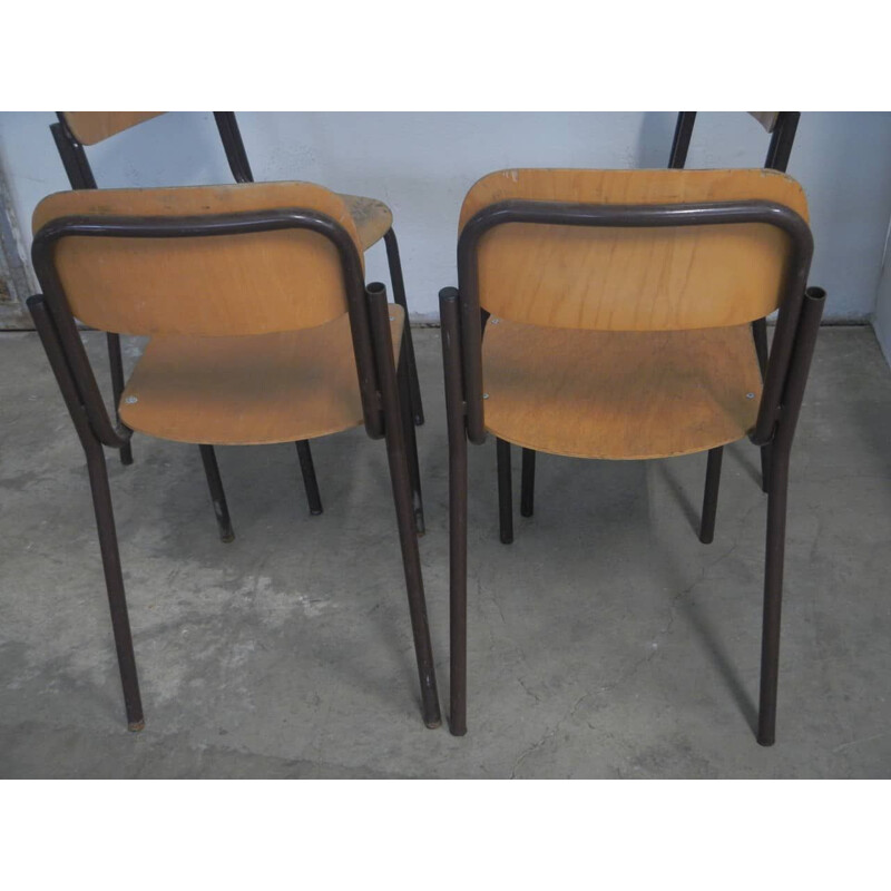 Vintage beech School chairs 1960s