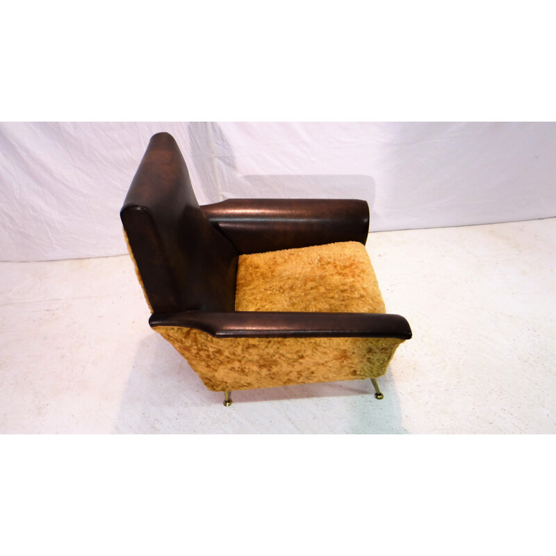 Paire de fauteuils italiens marrons - 1950