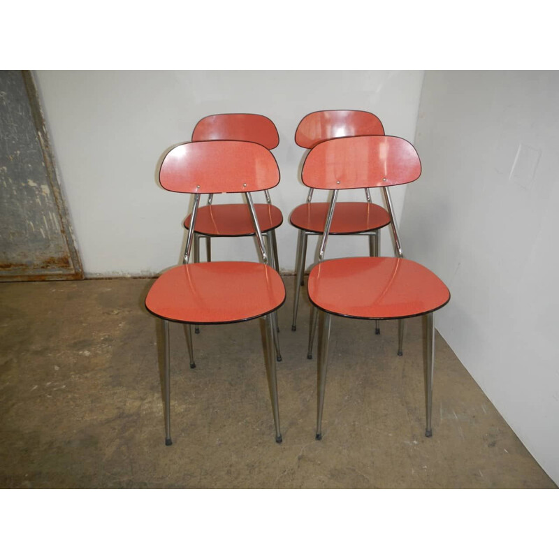 Vintage red formica chair 1970s