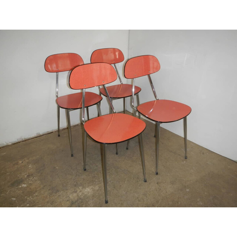 Vintage red formica chair 1970s